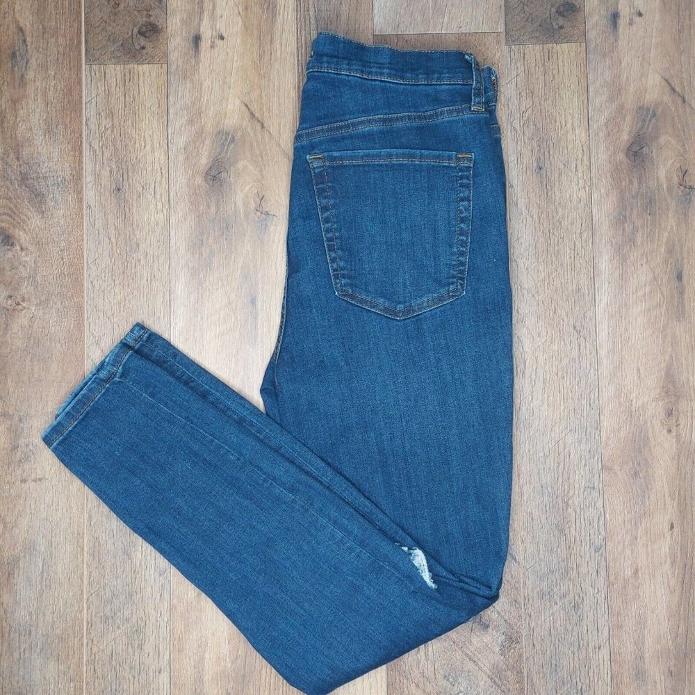 Free People High Rise Stretch Skinny Jeans Sz 30R Dark Wash 61855-16515125 - Picture 1 of 16